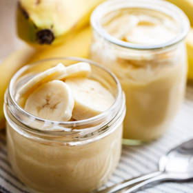 bananenmousse in serveerglas