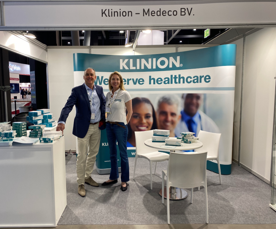 Klinion Wound Care stand tijdens het EWMA wondcongres 2023 in Milaan