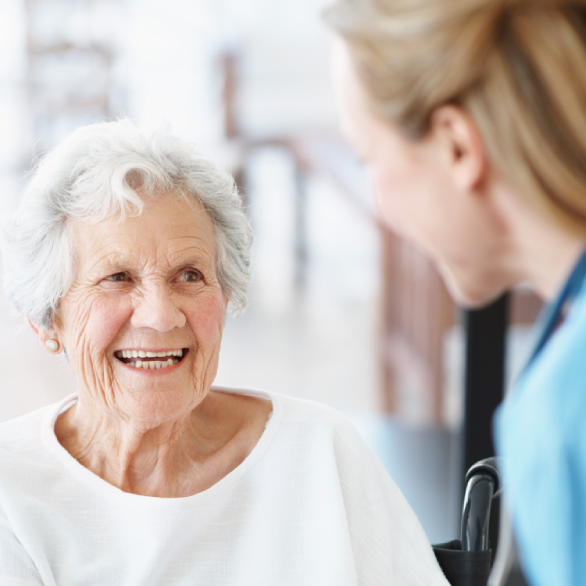 Zorgprofessional heeft aandacht voor patient