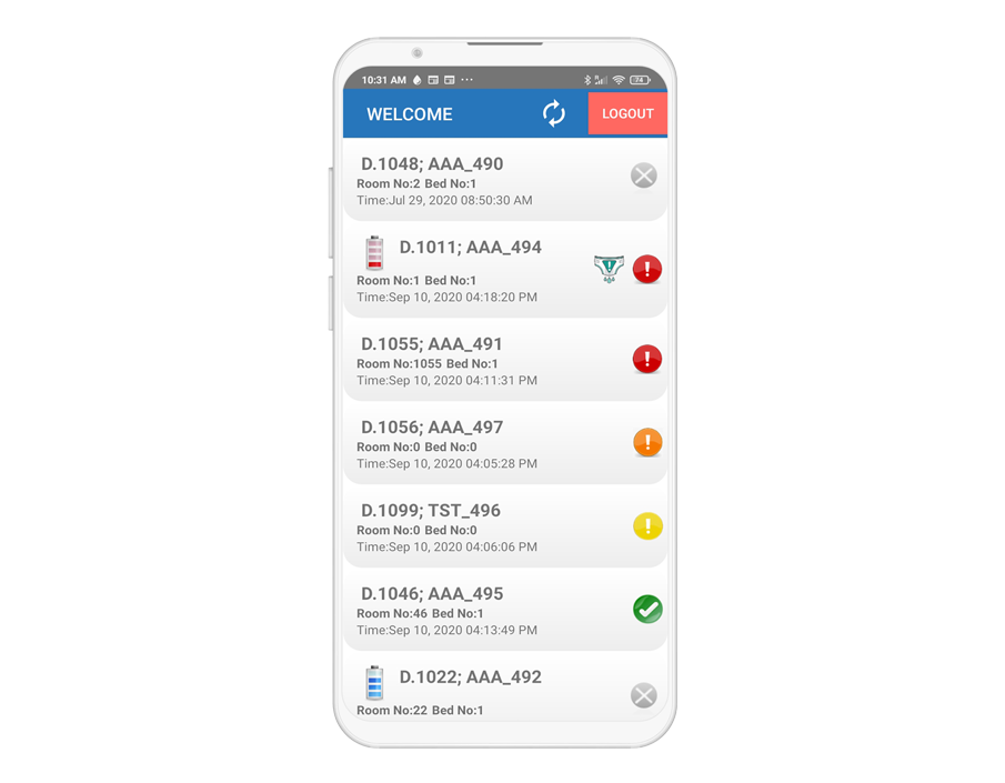 wesense wanneer continentiemateriaal verwisselen in app